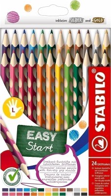 Ergonomischer Buntstift für Linkshänder - STABILO EASYcolors - 24er Pack - mit 24 verschiedenen Farben von Stabilo