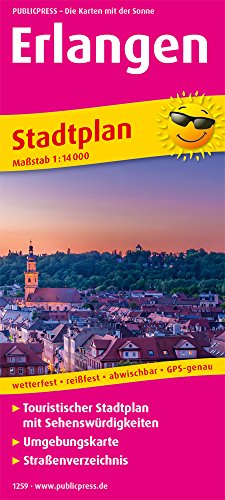 Erlangen: Touristischer Stadtplan mit Sehenswürdigkeiten und Straßenverzeichnis. 1:14000 (Stadtplan: SP) von FREYTAG-BERNDT UND ARTARIA