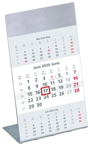 Ersatz-3-Monatskalendarium 2026 - mit Magnetstreifen für Edelstahlaufsteller 980-6100-1 10,5x14,5 - 980-6198-1 von ZETTLER Kalender