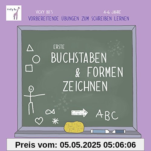 Erste Buchstaben & Formen zeichnen. Vicky Bo's vorbereitende Übungen zum Schreiben lernen. 4-6 Jahre