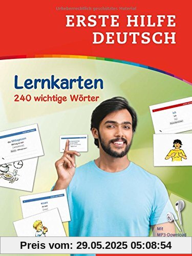 Erste Hilfe Deutsch / Erste Hilfe Deutsch -  Lernkarten: 240 wichtige Wörter / Lernkarten mit kostenlosem MP3 Download