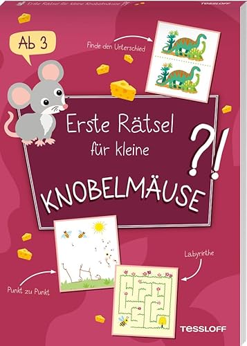 Erste Rätsel für kleine Knobelmäuse | Labyrinthe, Suchbilder, Paare finden, Schwungübungen | Rund 50 Rätsel für Kinder ab 3 Jahren: Rätselspaß für Kindergartenkinder ab 3 Jahren (Rätsel, Spaß, Spiele) von Tessloff Verlag Ragnar Tessloff GmbH & Co. KG