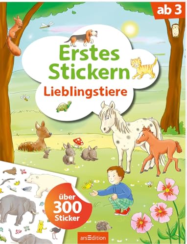 Erstes Stickern – Lieblingstiere: Über 300 Sticker | Erstes Stickerheft für Kindergarten-Kinder ab 3 Jahren