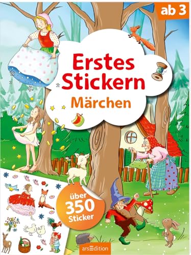 Erstes Stickern – Märchen: Über 350 Sticker | Erstes Stickerheft für Kindergarten-Kinder ab 3 Jahren