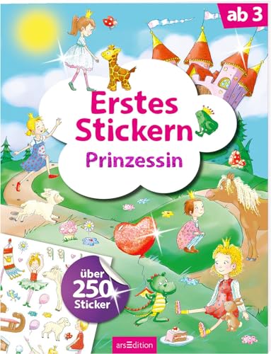 Erstes Stickern – Prinzessin: Über 250 Sticker | Erstes Stickerheft für Kindergarten-Kinder ab 3 Jahren