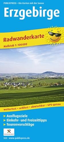 Erzgebirge: Radkarte mit Ausflugszielen, Einkehr- & Freizeittipps, wetterfest, reissfest, abwischbar, GPS-genau. 1:100000 (Radkarte / RK)