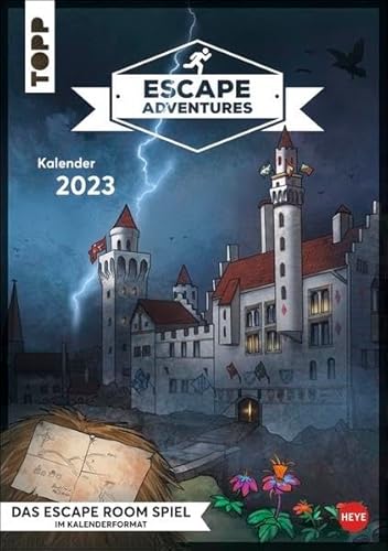 Escape Adventures Wochenplaner 2023. Großer Foto-Wandkalender zum Eintragen. Escape Room Rätsel-Kalender 2023 mit spannenden Spielen für jede Woche. 25x35 cm. Hochformat.