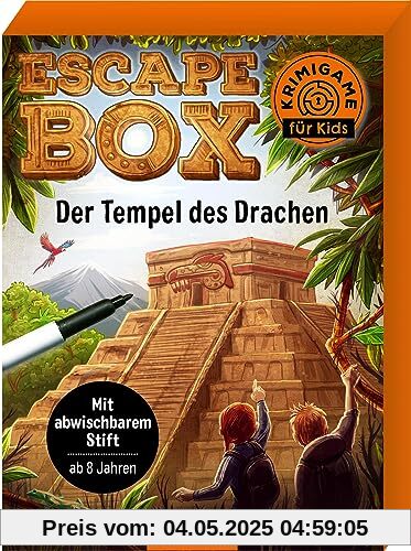 Escape-Box – Der Tempel des Drachen: Mit abwischbarem Stift | Ein Kartenspiel mit vielen Rätseln ab 8 Jahren Escape-Box – Der Tempel des Drachen: Mit abwischbarem Stift | Ein Kartenspiel mit vielen Rätseln ab 8 Jahren