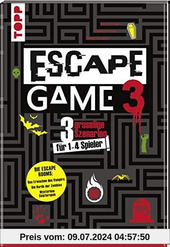 Escape Game 3 HORROR: 3 gruselige Escape Rooms ab 16: Das Erwachen des Vampirs, Die Horde der Zombies, Mysterium Geisterspuk