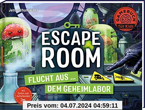 Escape Room – Flucht aus dem Geheimlabor: Mit Seiten zum Aufschneiden | Escape-Krimi für Kinder mit vielen spannenden Rätseln