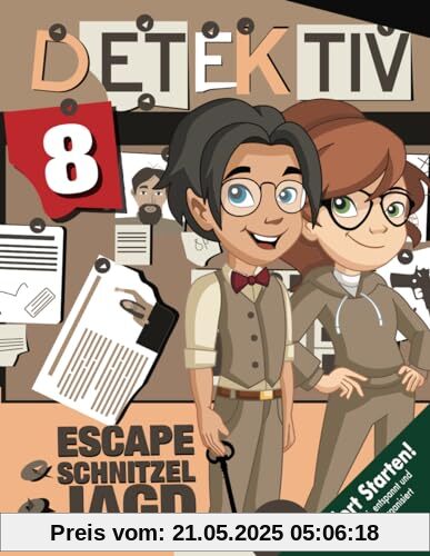 Escape Schnitzeljagd Detektiv / Geheimagent Kindergeburtstag ab 8 Jahren: Spannende Escape-Spiele & Rätsel, geheime Truhe entschlüsseln, Brief ... Flaschendrehen etc. (Bravo Schatzsuche)