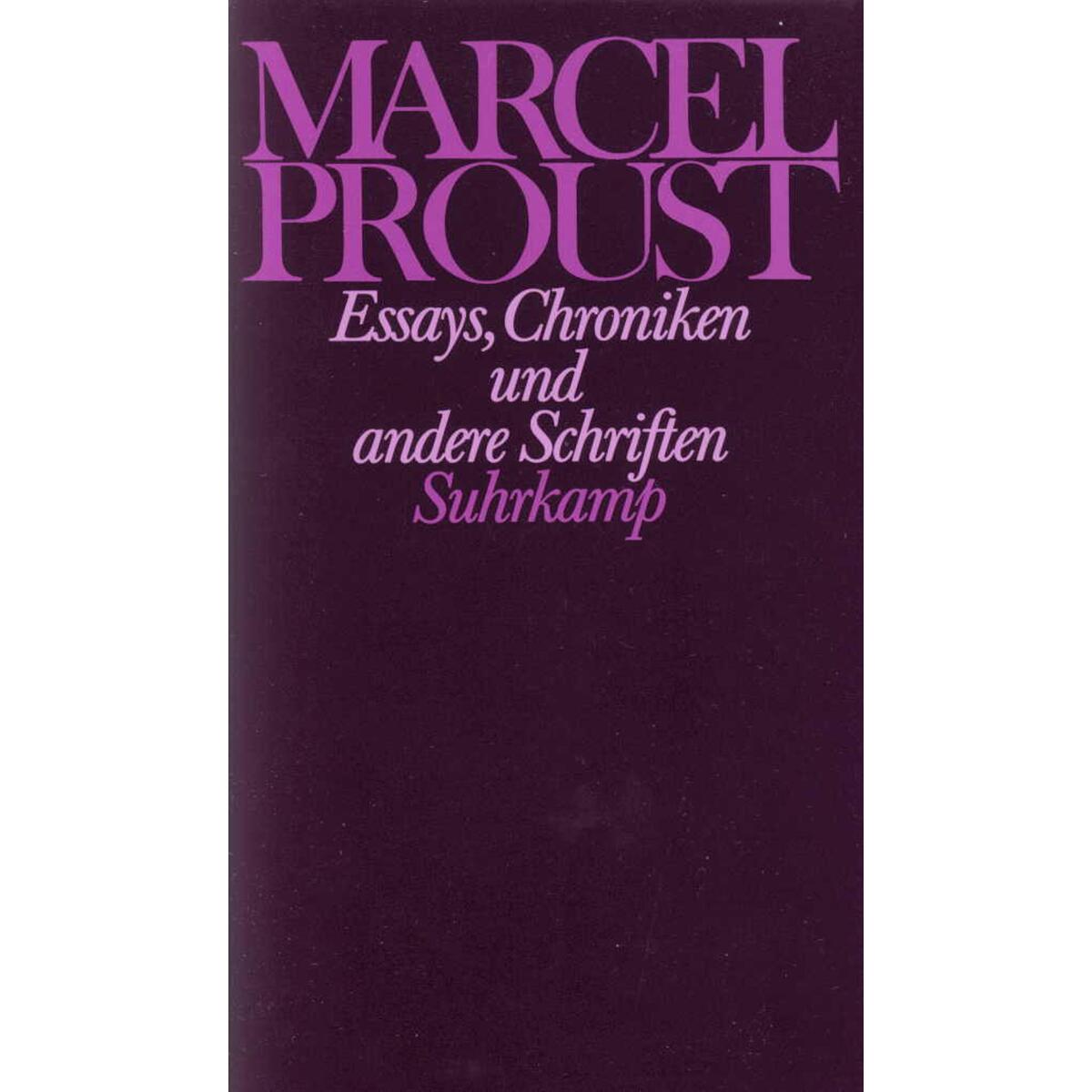 Essays, Chroniken und andere Schriften Essays, Chroniken und andere Schriften von Suhrkamp Verlag AG
