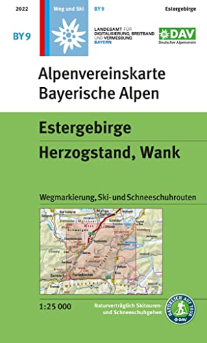 Estergebirge, Herzogstand, Wank: Topographische Karte 1:25.000 mit Wegmarkierung, Ski- und Schneeschuhrouten (Alpenvereinskarten) von Deutscher Alpenverein