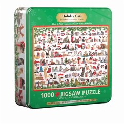Eurographics 8051-0940 - Holiday Cats Tin, 1.000 Blech Puzzle von Eurographics