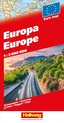 Hallwag Strassenkarte Europa 1:3,6 Mio.: Inkl. Ortsverzeichnis und Reiseinformationen von Hallwag
