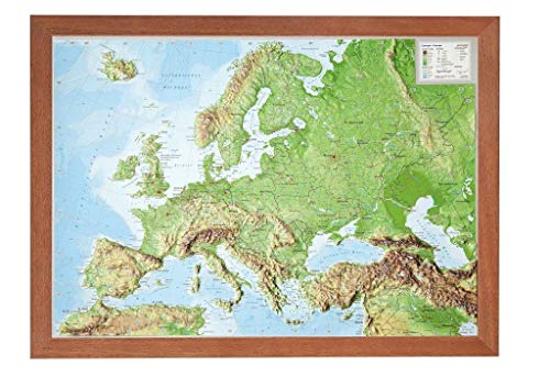 Europa klein 1:16.000.000 mit Rahmen: Reliefkarte Europa klein mit Holzrahmen: Tiefgezogenes Kunststoffrelief Europa klein 1:16.000.000 mit Rahmen: Reliefkarte Europa klein mit Holzrahmen: Tiefgezogenes Kunststoffrelief