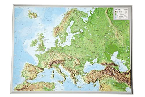 Europa klein 1:16.000.000: Reliefkarte Europa klein Din A3 (Tiefgezogenes Kunststoffrelief) von georelief Vertriebs GbR
