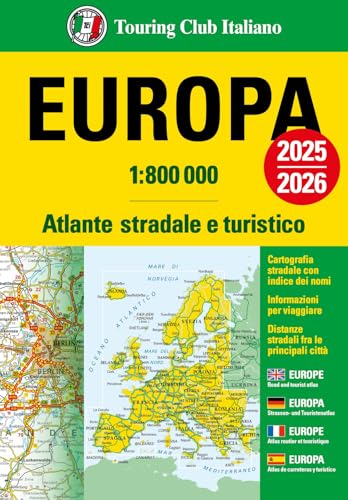 Europa. Atlante stradale e turistico 1:800.000. 2025-2026 (Atlanti stradali) von Touring