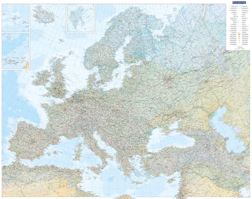 Kümmerly+Frey Europakarte physikalisch Poster 1:4,5 Mio.: Matt laminiert (Kümmerly+Frey Welt- und Kontinentkarten)