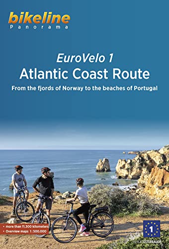Eurovelo 1 - Atlantic Coast Route: From the fjords of Norway to the beaches of Portugal, 11.150 km, 1:500.000 (bikeline Panorama)