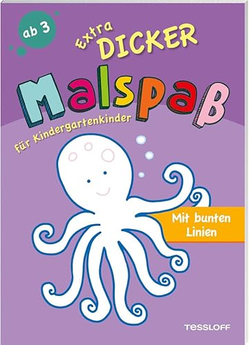 Extradicker Malspaß für Kindergartenkinder. Mit bunten Linien / 95 Ausmalseiten / Für Mädchen und Jungen ab 3 Jahren: Malspaß mit bunten Linien für ... ab 3 Jahren (Malbücher und -blöcke) von Tessloff Verlag Ragnar Tessloff GmbH & Co. KG