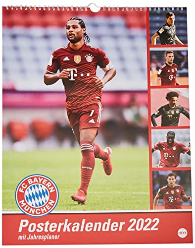 FC Bayern München Posterkalender 2022 - Bundesliga - Wandkalender mit Monatskalendarium und Jahresübersicht - 34 x 44 cm von Heye