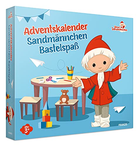 FRANZIS 67360 - Sandmännchen Adventskalender Bastelspaß, 24 Bastelprojekte und Vorlesegeschichten bis Weihnachten, für Kinder ab 3 Jahren