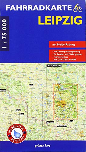 Fahrradkarte Leipzig: Mit Bitterfeld, Bad Schmiedeberg, Grimma. Mit Mulde-Radweg. Mit UTM-Gitter für GPS. Maßstab 1:75.000. Wasser- und reißfest.: Mit ... geeignet. Mit Tourentipps. (Fahrradkarten)
