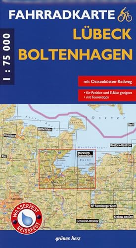 Fahrradkarte Lübeck, Boltenhagen: Mit Ostseeküsten-Radweg. Maßstab 1:75.000. Wasser- und reißfest. (Fahrradkarten)