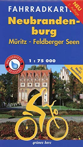 Fahrradkarte Neubrandenburg, Müritz, Feldberger Seen: Mit Mecklenburgischem Seen-Radweg. Mit Tourentipps. Maßstab 1:75.000. Wasser- und reißfest.