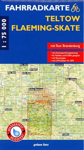 Fahrradkarte Teltow, Flaeming-Skate: Mit Flaeming-Skate. Mit UTM-Gitter für GPS. Maßstab 1:75.000. Wasser- und reißfest. (Fahrradkarten)