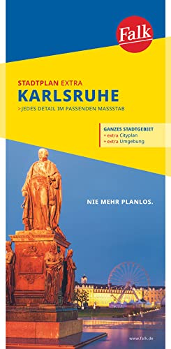 Falk Stadtplan Extra Karlsruhe 1:20.000: mit Ortsteilen von Ettlingen, Pfinztal, Rheinstetten, Weingarten