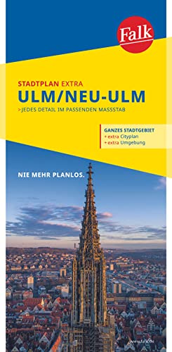 Falk Stadtplan Extra Ulm, Neu-Ulm 1:20.000: mit Ortsteilen von Blaustein, Elchingen, Erbach, Illerkirchberg, Nersingen von Mairdumont