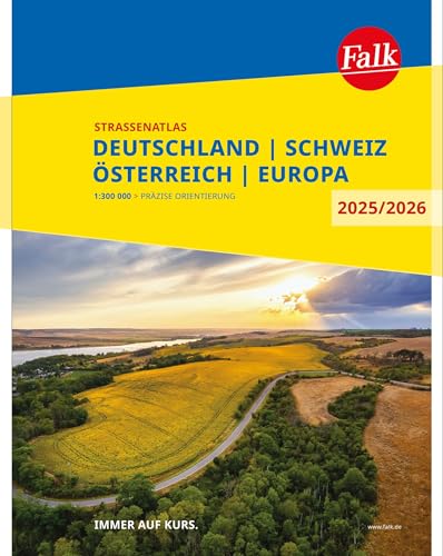Falk Straßenatlas 2025/2026 Deutschland, Schweiz, Österreich 1:300.000: mit Europa 1:4,5 Mio. (Falk Atlas)