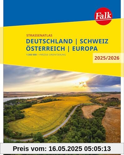 Falk Straßenatlas 2025/2026 Deutschland, Schweiz, Österreich 1:300.000: mit Europa 1:4,5 Mio. (Falk Atlas)