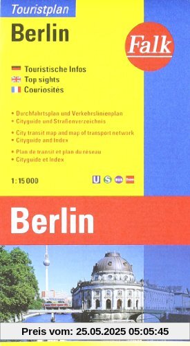 Falk Touristplan Berlin 1:15 000: Durchfahrtsplan und Verkehrslinienplan. Cityguide und Straßenverzeichnis
