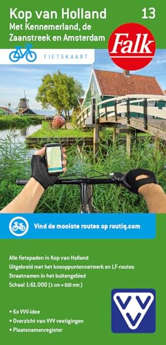 Kop van Holland: Met Kennemerland, de Zaanstreek en Amsterdam (Falkplan fietskaart, 13) von Falkplan