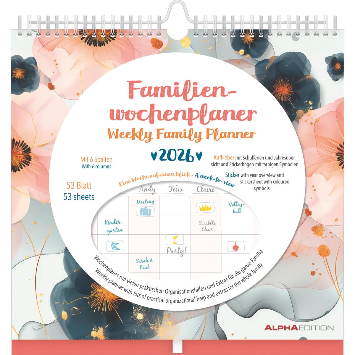 Familien Wochenkalender Flowers 2026 - Familien-Timer - Termin-Planer - Kinder-K... Familien Wochenkalender Flowers 2026 - Familien-Timer - Termin-Planer - Kinder-K... von Neumann Verlage GmbH & Co