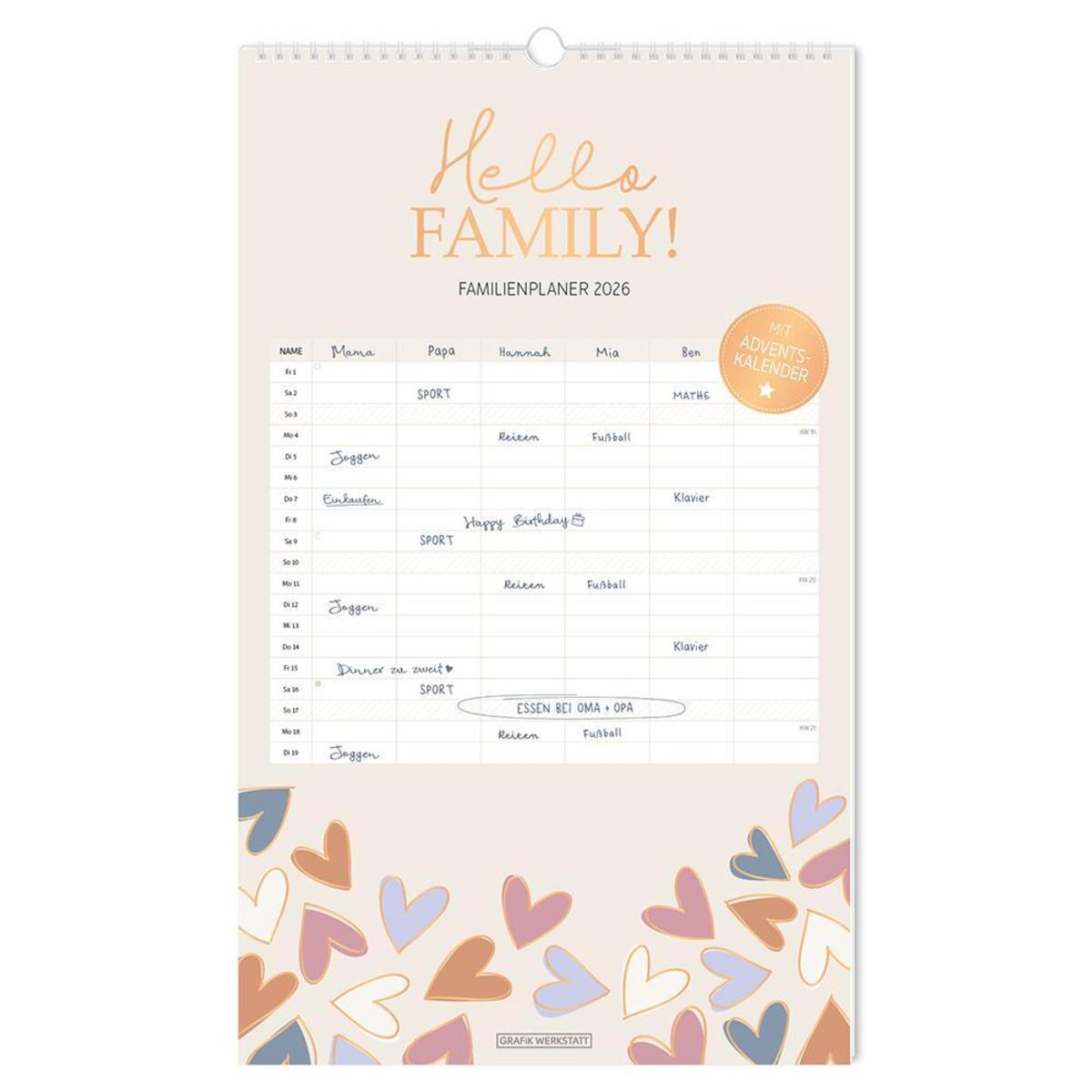 Familienplaner 2026 Hello Family! von Grafik Werkstatt