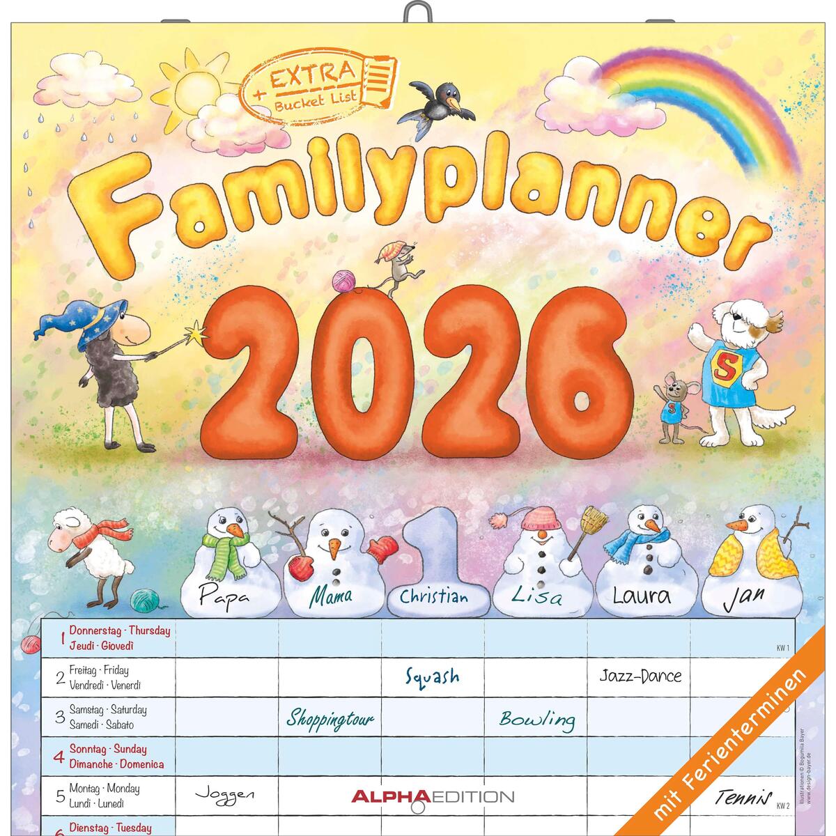 Familienplaner Cartoon 2026 - Broschürenkalender 30x30 cm (30x60 geöffnet) - Kal... von Neumann Verlage GmbH & Co