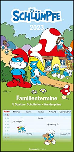 Familienplaner Die Schlümpfe 2023 - Familien-Timer 22x45 cm - mit Ferienterminen - 5 Spalten - Wandplaner - viele Zusatzinformationen - Alpha Edition Familienplaner Die Schlümpfe 2023 - Familien-Timer 22x45 cm - mit Ferienterminen - 5 Spalten - Wandplaner - viele Zusatzinformationen - Alpha Edition von Alpha Edition