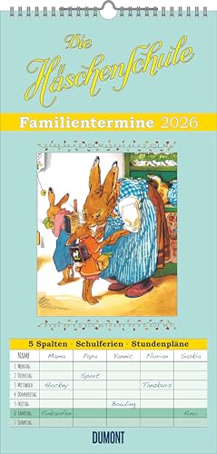 Familienplaner Häschenschule 2026 - Familien-Timer 22x45 cm - mit Ferienterminen - 5 Spalten - Wand-Planer Familienplaner Häschenschule 2026 - Familien-Timer 22x45 cm - mit Ferienterminen - 5 Spalten - Wand-Planer von DUMONT