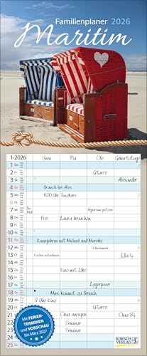 Familienplaner Maritim 2026: Familientimer, 4 große Spalten. Mit Ferienterminen, extra Spalte und Vorschau bis März 2027 und vielem mehr. Format: 19 x 46 cm Familienplaner Maritim 2026: Familientimer, 4 große Spalten. Mit Ferienterminen, extra Spalte und Vorschau bis März 2027 und vielem mehr. Format: 19 x 46 cm von Korsch Verlag