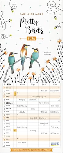 Familienplaner Pretty Birds 2026 von Korsch Verlag