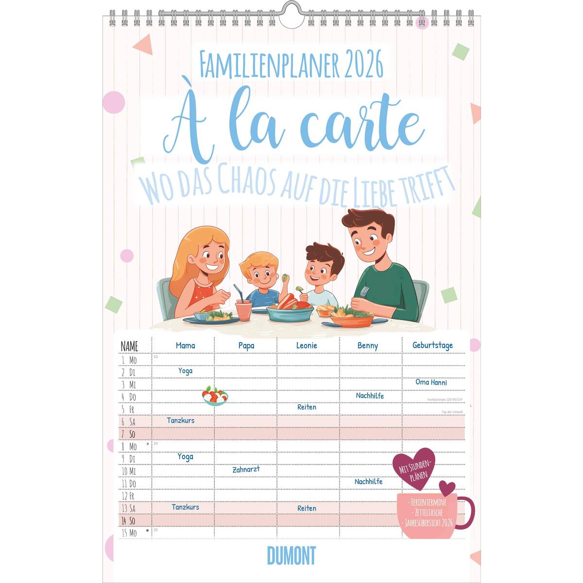 Familienplaner à la Carte - Wo das Chaos auf die Liebe trifft - 5 Spaltemilienka... Familienplaner à la Carte - Wo das Chaos auf die Liebe trifft - 5 Spaltemilienka... von DuMont Kalenderverlag