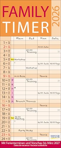 Family Timer Lifestyle 2026: Familienplaner mit 4 breiten Spalten. Hochwertiger Familienkalender mit Ferienterminen, Vorschau bis März 2027 und nützlichen Zusatzinformationen. Family Timer Lifestyle 2026: Familienplaner mit 4 breiten Spalten. Hochwertiger Familienkalender mit Ferienterminen, Vorschau bis März 2027 und nützlichen Zusatzinformationen. von Korsch Verlag