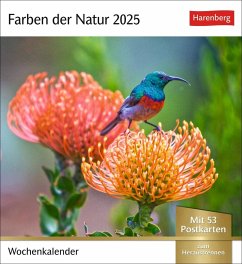Farben der Natur Postkartenkalender 2025 - Wochenkalender mit 53 Postkarten von Harenberg
