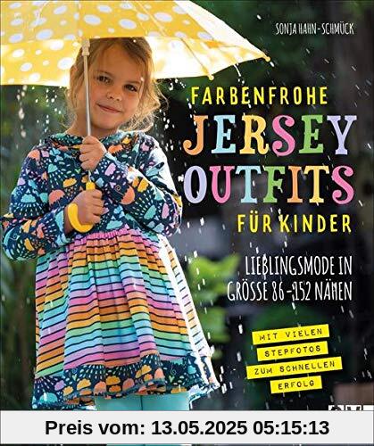 Farbenfrohe Jersey-Outfits für Kinder. Lieblingsmode in Größe 86 - 152 nähen. Bunte Jersey Kinderkleidung mit detaillierten Schnittmustern ganz einfach selber nähen.