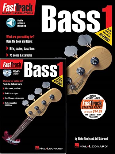 Fast Track: Bass Guitar Method Starter Pack: Lehrmaterial, CD, DVD (Video) für Bass-Gitarre (Fast Track (Hal Leonard))