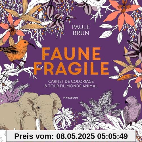 Faune fragile: Carnet de coloriage et tour du monde animal